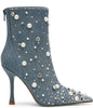 Image of Betsey Johnson Rocko Pearl Embellished Denim Bootie - Denim