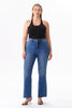 Image of Bayeas Plus Size High Rise Rivet Embellished Bootcut Jeans - Medium Blue