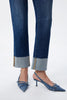 Image of Bayeas High Rise Cuffed Straight Leg Jeans - Trappist