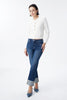 Image of Bayeas High Rise Cuffed Straight Leg Jeans - Trappist