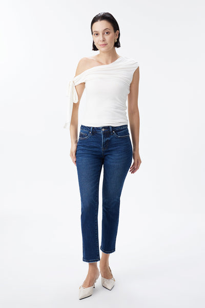 Bayeas Plus Size Slim Straight Ankle Jeans - Kepler