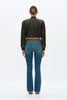 Image of Bayeas Mid Rise Raw Hem Straight Leg Jeans - Vintage Medium Blue