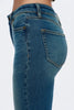 Image of Bayeas Mid Rise Raw Hem Straight Leg Jeans - Vintage Medium Blue