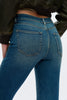 Image of Bayeas Mid Rise Raw Hem Straight Leg Jeans - Vintage Medium Blue