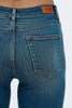 Image of Bayeas Mid Rise Raw Hem Straight Leg Jeans - Vintage Medium Blue