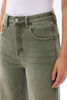 Image of Bayeas High Rise Cropped Distressed Wide Leg Jeans - Green