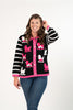 Image of Berek Strolling Thru Paris Poodle Sweater - Black/Pink