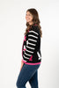 Image of Berek Strolling Thru Paris Poodle Sweater - Black/Pink