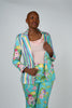 Image of Berek Palm Springs Striped & Floral Blazer - Turquoise/Multicolor