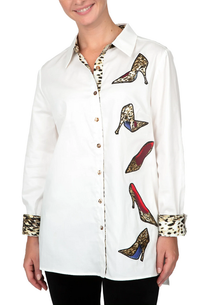 Berek Row of Stilettos Shirt - White/ Multicolor