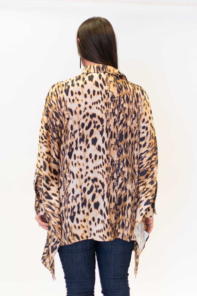 Berek Leopard Charmeuse Shirt - Gold