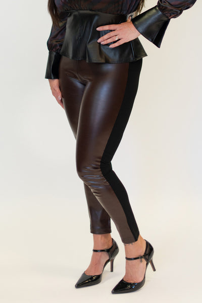 Berek Soft and Sassy Vegan Leather Legging - Chocolate