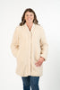 Image of Bernardo Snap Front Ribbed Knit Trim Sherpa Coat - Cream