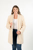 Image of Bernardo Snap Front Ribbed Knit Trim Sherpa Coat - Cream