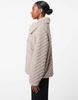 Image of Bernardo Chevron Funnel Neck Faux Fur Jacket - Grey