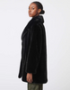 Image of Bernardo Button Front Faux Fur Coat - Black