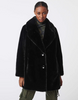 Image of Bernardo Button Front Faux Fur Coat - Black