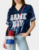 Image of Betsey Johnson Kitsch Pop It Like It's Hot Crossbody Bag - Red/White/Blue