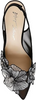 Image of Betsey Johnson Petra Floral Embellished Block Heel Slingback - Black