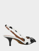 Image of Betsey Johnson Bryanna Embellished Slingback - White/Black Polka Dot