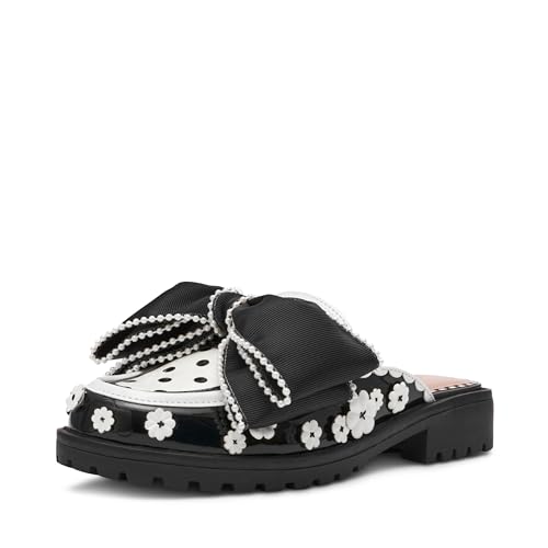 Betsey Johnson Gladdys Embellished Bow Mule - Black/White