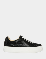 Betsey Johnson Sidny Lace-Up Rhinestone Sneaker - Black