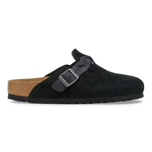 Birkenstock Boston Braided Black Suede