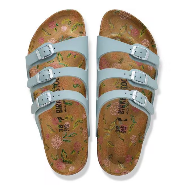 Birkenstock Florida Floral Printed Footbed Pure Sage Birko-Flor®
