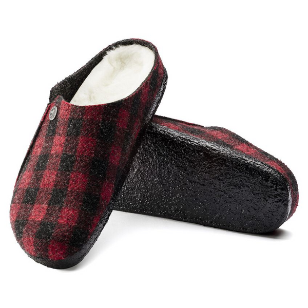 Birkenstock Zermatt Shearling Slipper- Red Plaid