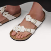 Image of Birkenstock Mayari Flowers Leather - White