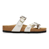 Image of Birkenstock Mayari Flowers Leather - White