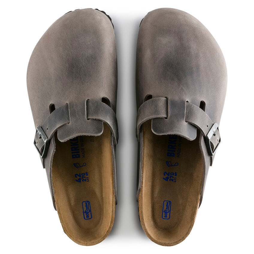 Birkenstock Boston Soft Footbed Iron Oiled Leather
