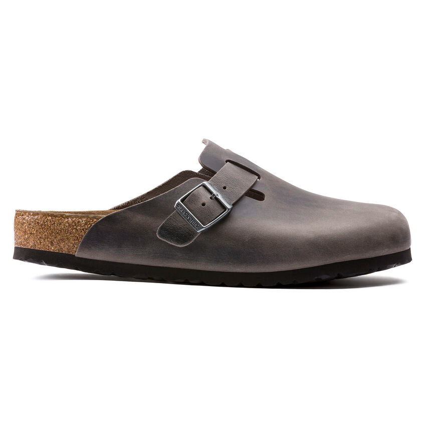 Birkenstock Boston Soft Footbed Iron Oiled Leather