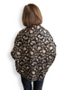 Image of Blue Pacific Embroidered Merino Wool Shawl Scarf - Bronze/Black