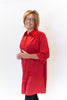 Image of Boho Chic Button Front Satin Shirt Dress - Red