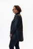 Image of Boho Chic Washable Vegan Leather Zip Back Blouse - Black