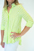 Image of Boho Chic Button Front/Back Pucker Blouse - Apple