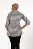 Image of Boho Chic Checkered Knit Swing Jacket - Black/White