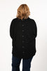 Image of Boho Chic Textured Sparkle Knit Cowl Neck Button Back Sweater - Black