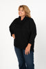 Image of Boho Chic Textured Sparkle Knit Cowl Neck Button Back Sweater - Black