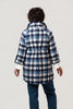 Image of Boho Chic Houndstooth Button Front Swing Jacket - Blue/Multi