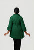 Image of Boho Chic Houndstooth Jacquard Button Front Swing Jacket  - Green/Black