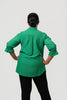 Image of Boho Chic Smocked Cuff Blouse - Emerald