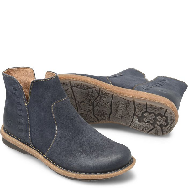 Born Taj Suede Bootie - Distressed Indigo Navy