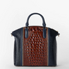 Image of Brahmin Large Duxbury Satchel - Navy Vesper