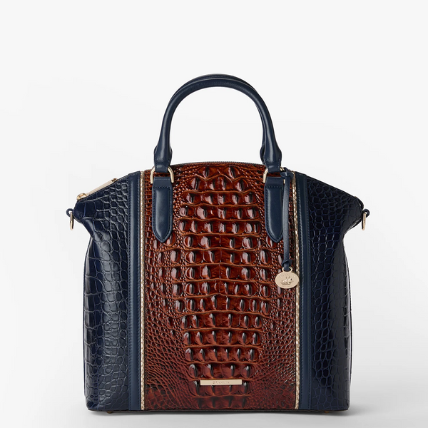 Brahmin Large Duxbury Satchel - Navy Vesper