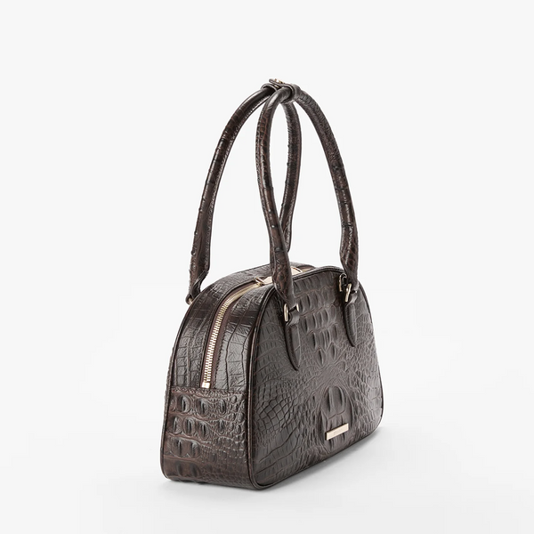 Brahmin Angie Satchel - Chocolate Alden Road