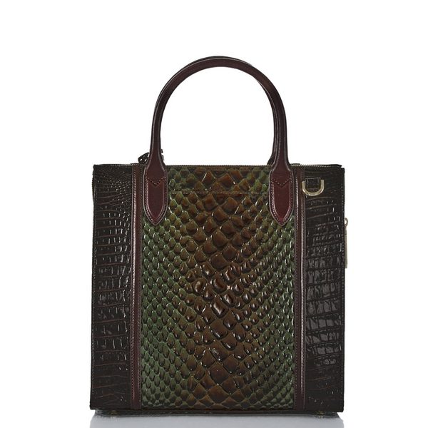 Brahmin Hallie Croc Embossed Top Handle Bag