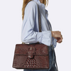 Image of Brahmin Hallie Satchel - Cognac Saguaro