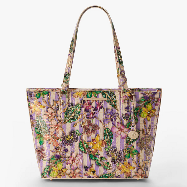 Brahmin Medium Asher Tote - Pinstripe Petals Melbourne